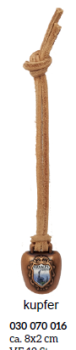 Glocke kupfer m. Lederband 8x2cm